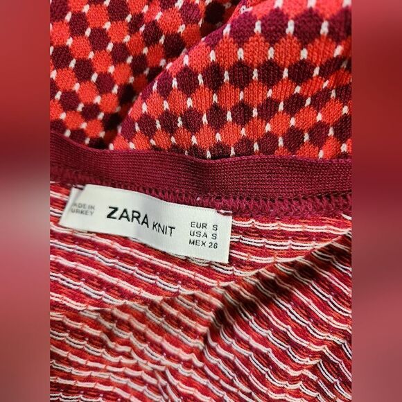 Zara Knit Geometric Print Long Line Cardigan size M - Picture 8 of 9